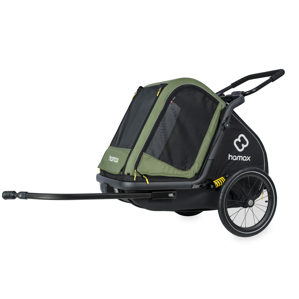 Hamax Pluto Medium Fahrradanhänger grün/schwarz