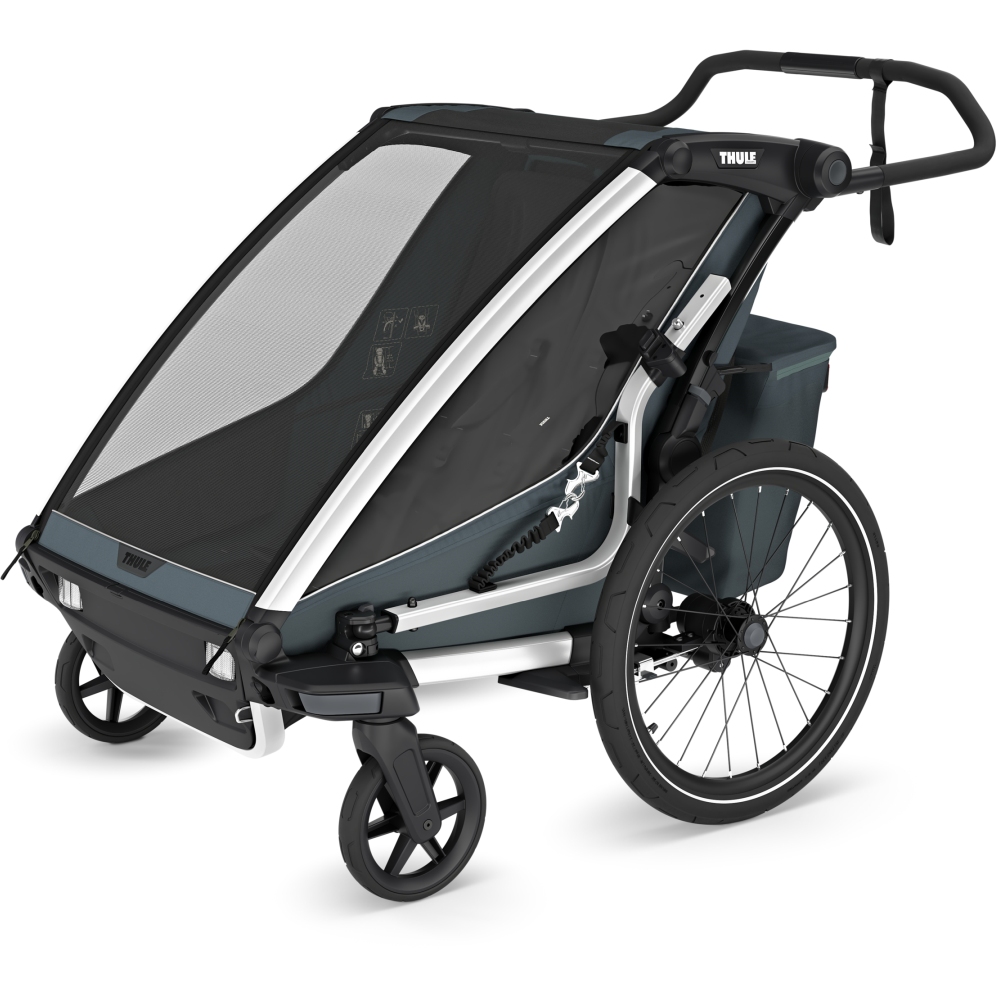 Thule Chariot Cross 2 Double - Fahrradanhänger für 2 Kinder - dark slate