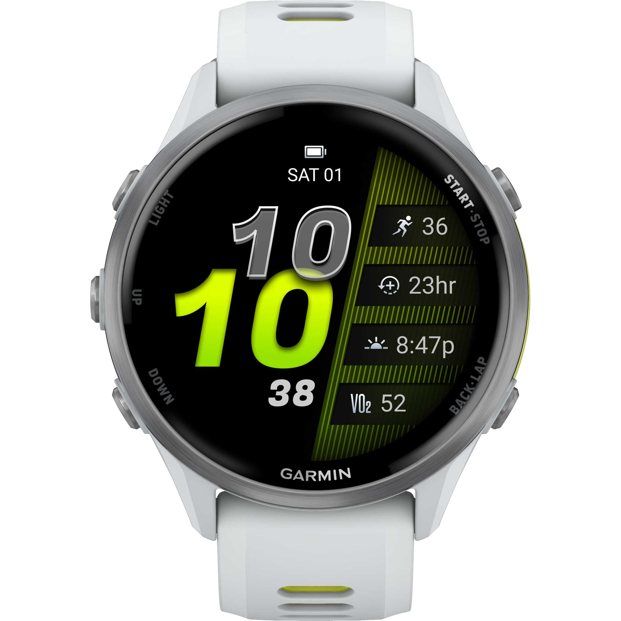 Garmin Forerunner 970 GPS Smartwatch - Steinweiss/Amp Yellow Titan – Bild 4